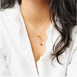 NIP Fashion Necklace with Rose pendant in Rose Gold Finish - O/S